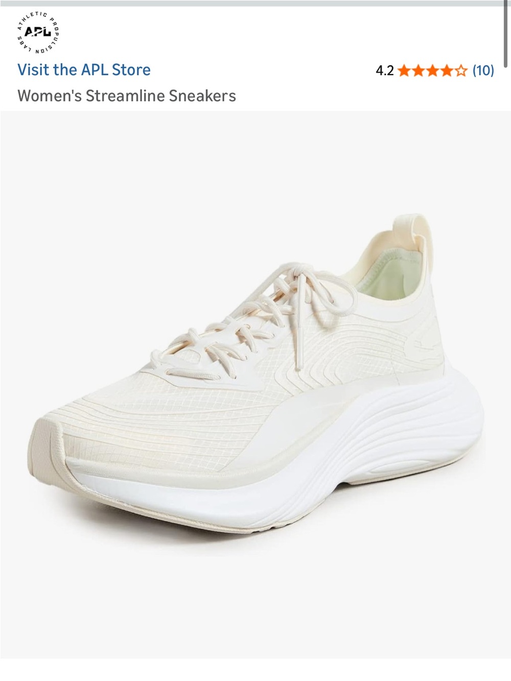 APL Women's Streamline Sneakers - Cream White